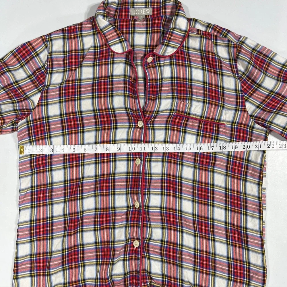 J.Crew Preppy Old Money Holiday Plaid Pajama Set Long Sleeve Top Pants Medium